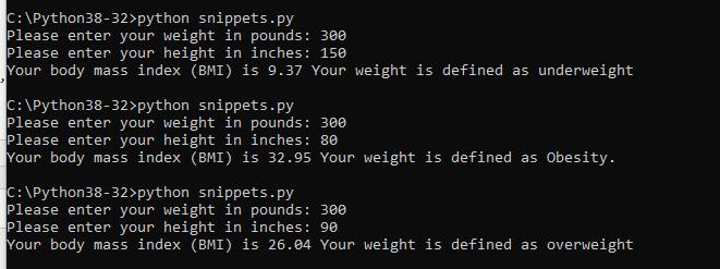 bmi output