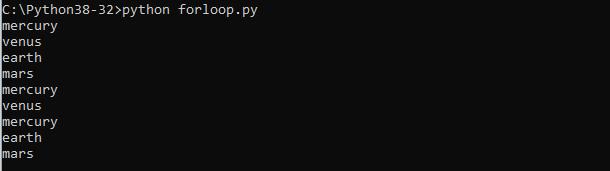 for loop example